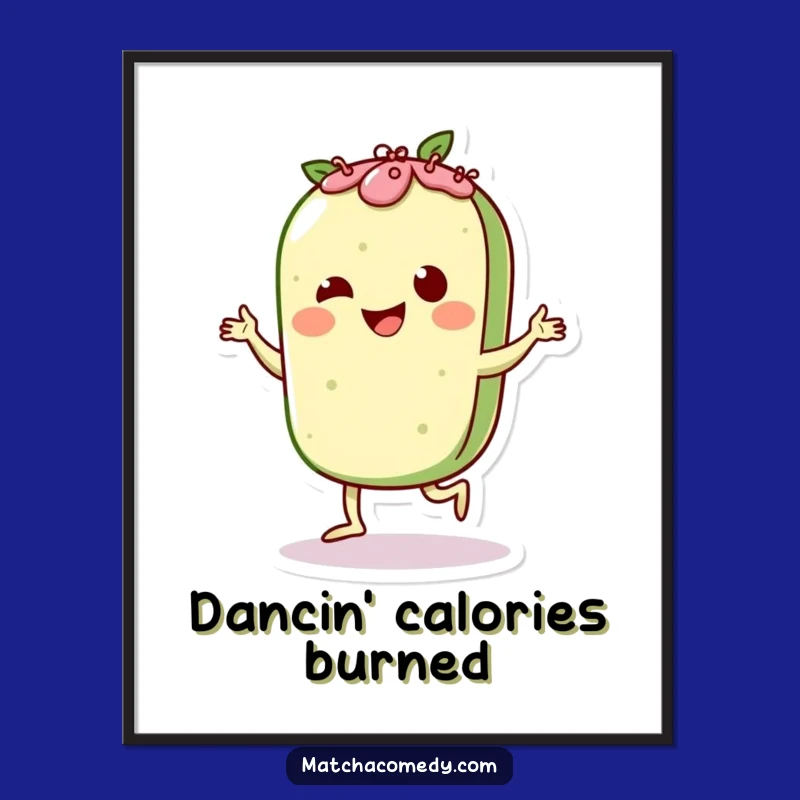 Funny Matcha Pastry Charleston Poster: Dance Art - Whimsical Funny Gift!