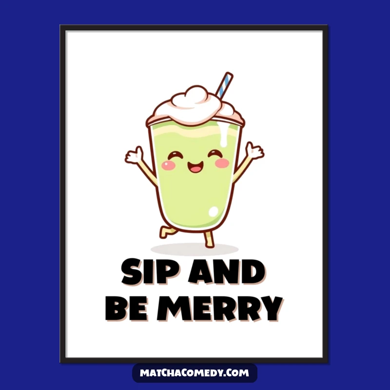 Funny Kawaii Matcha Latte Jig Poster: Vibrant Art, Perfect Wall Decor Gift
