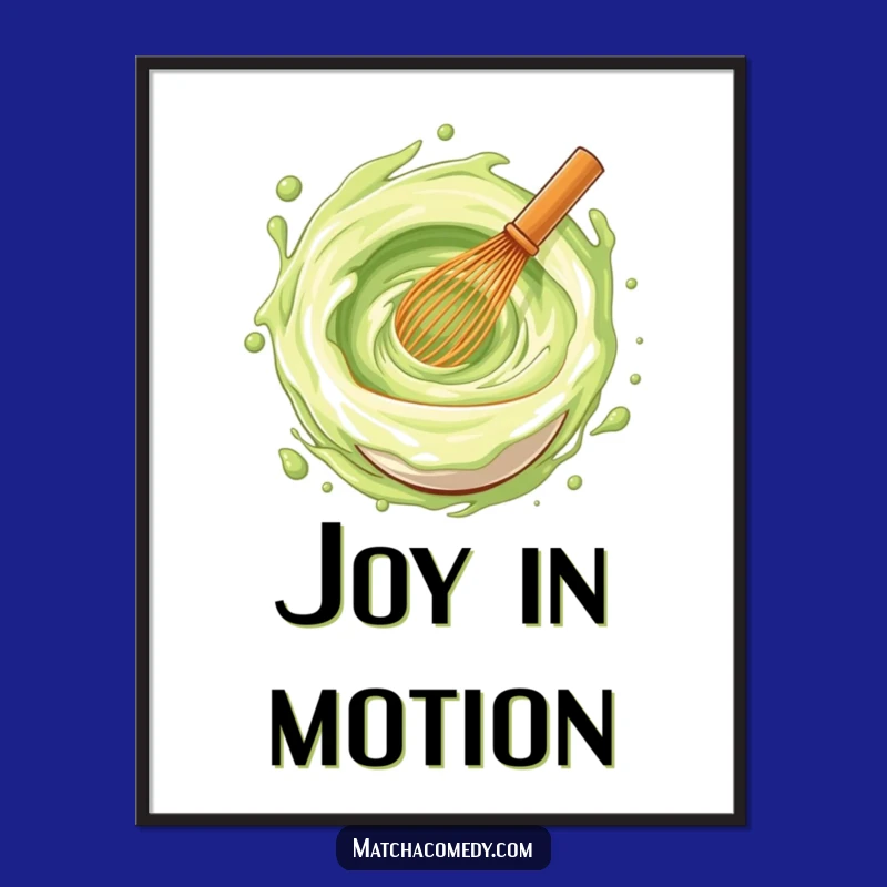 Funny Matcha Whisk Vortex Poster, Whimsical Art for a Joyful Space