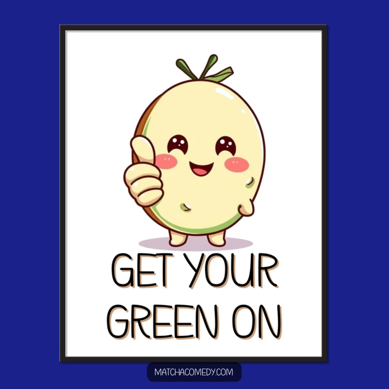 Funny Matcha Cookie Thumbs Up Poster, Whimsical Wall Art for Cheerful Vibes