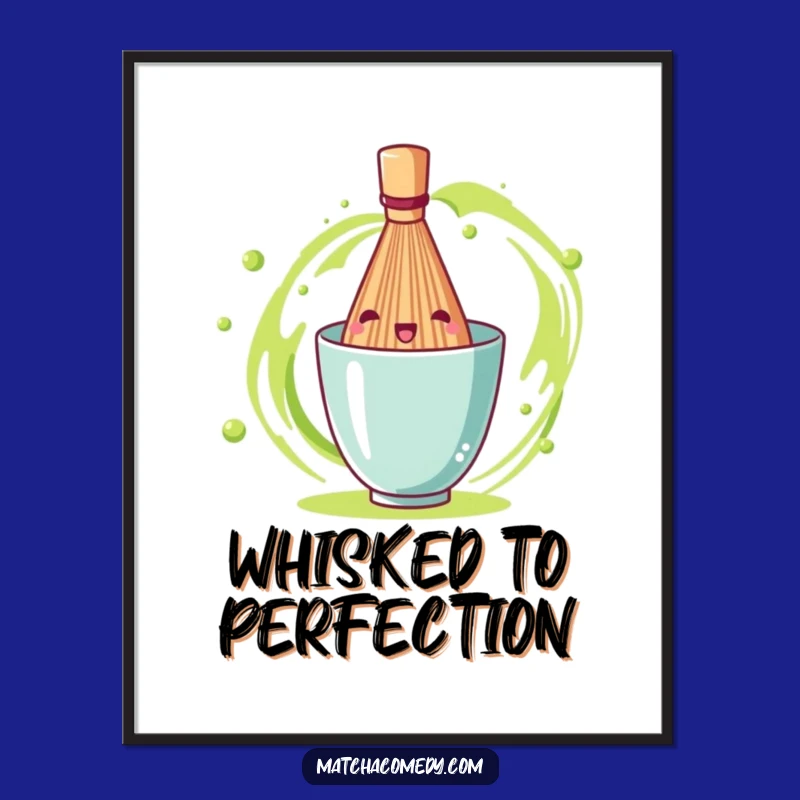 Funny Matcha Whisk Poster: Vibrant Spinning Art, Energetic Wall Decor, Perfect Funny Gift!