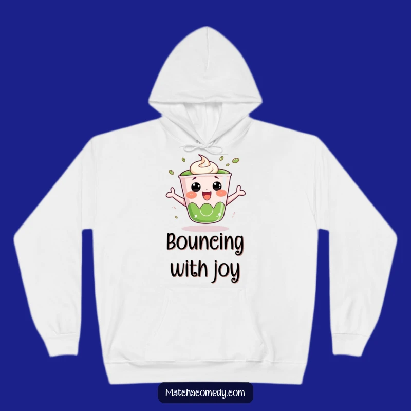 Funny Bouncing Matcha Cup Hoodie: Cozy & Energetic Drinkwear Gift