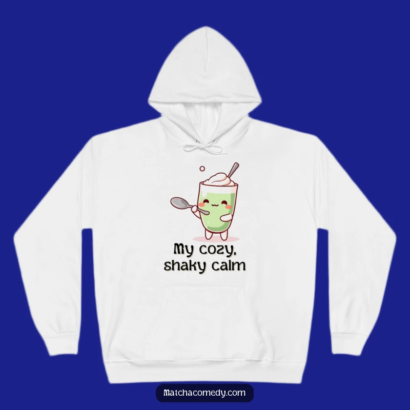 Cozy Funny Kawaii Matcha Latte Hoodie: Balancing Spoon Chaos, Your New Favorite Funny Gift