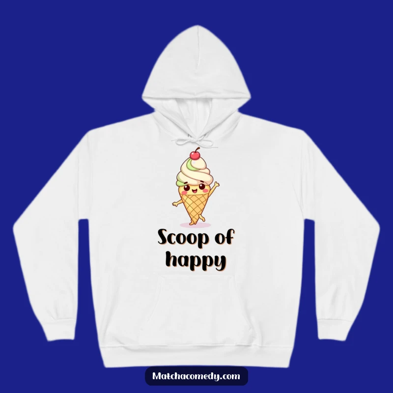 Cozy Funny Matcha Ice Cream Dance Hoodie: Happy Character's Sweet Moves, Warm Gift!