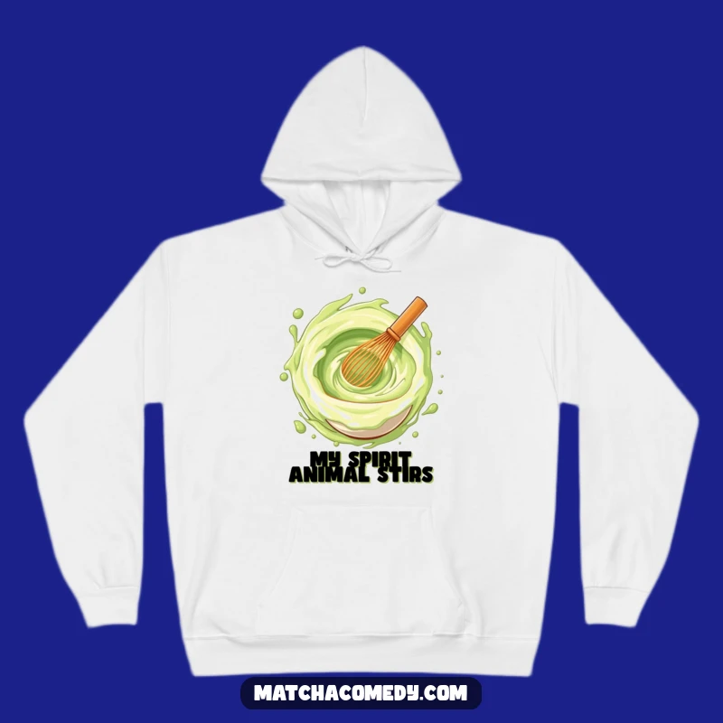 Cozy Funny Matcha Whisk Vortex Hoodie, Warm & Whimsical Gift Idea
