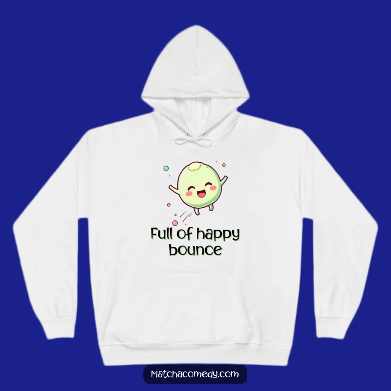 Funny Matcha Mochi Hoodie - Cozy Bouncing Excitement, Warm Happy Gift
