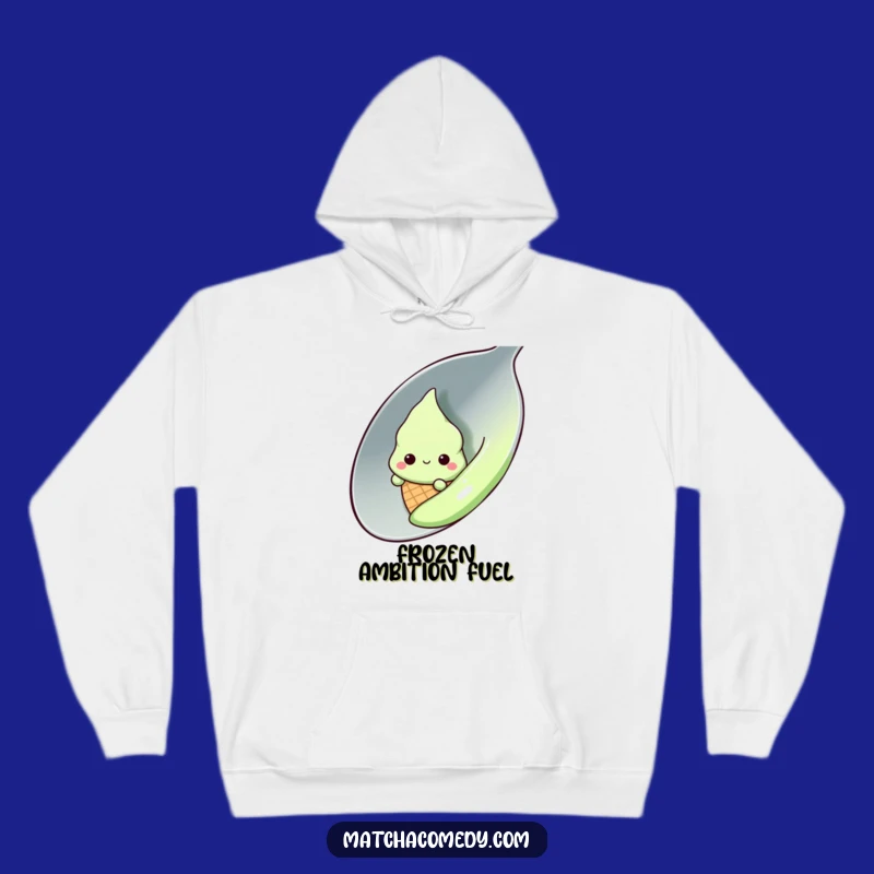 Funny Kawaii Matcha Ice Cream Hoodie - Cozy & Cute Shy Treat Gear