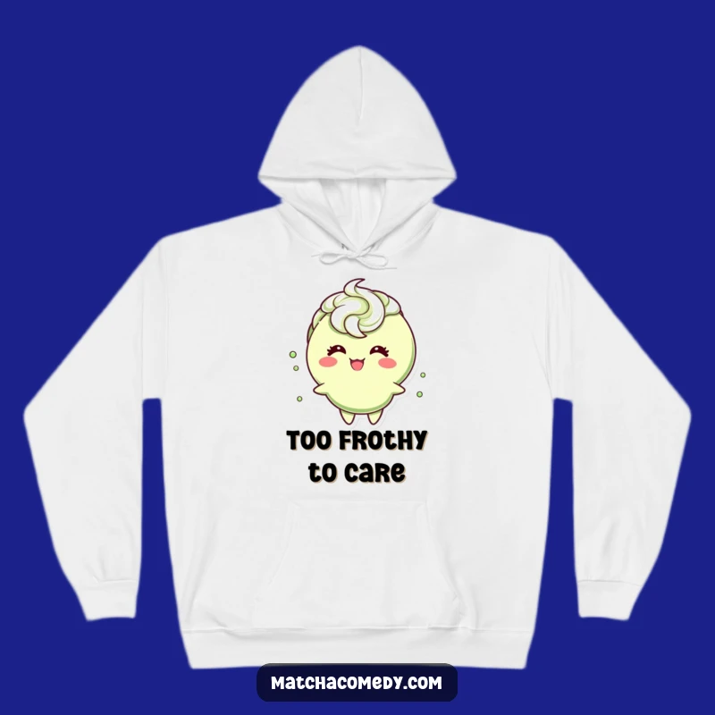 Funny Matcha Giggling Hoodie: Frothy Swirl Character, Cozy Humorous Gift!