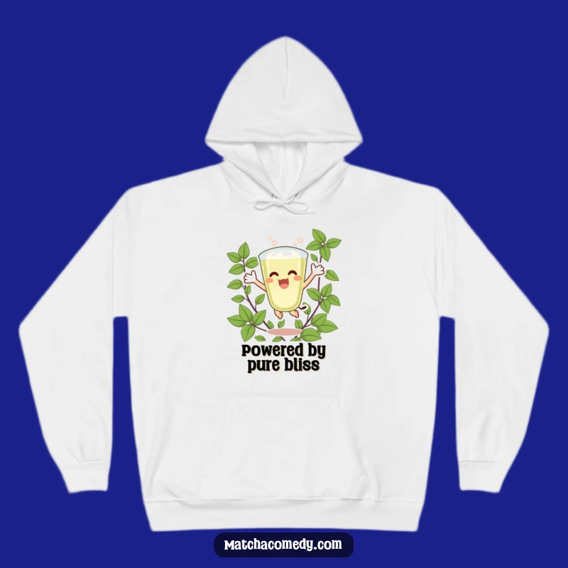 Funny Matcha Latte Joy Hoodie: Excited Jumper, Green Leaves, Cozy Gift