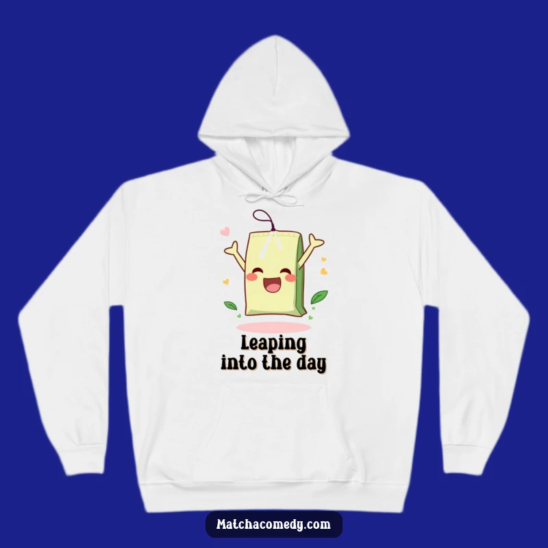 Cozy Funny Matcha Tea Bag Hoodie: Stay Warm with a Joyful Somersault Design
