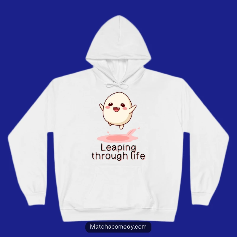 Cozy Funny Kawaii Matcha Mochi Leap Hoodie: Joyful & Warm Comfort