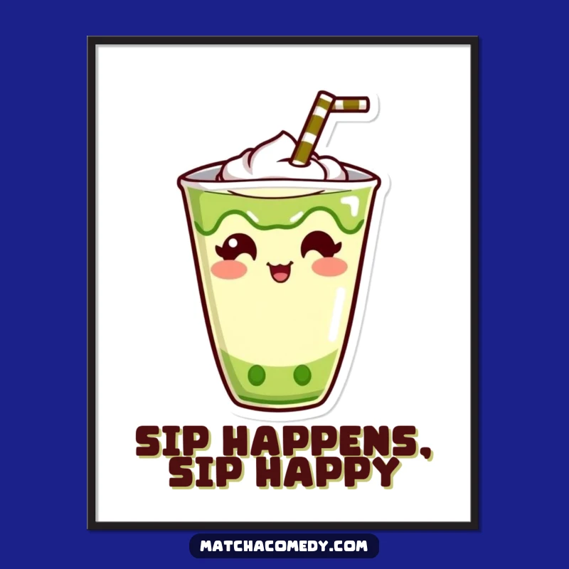 Free Printable Matcha Drink Wall Art - Funny Downloadable Decor Gift