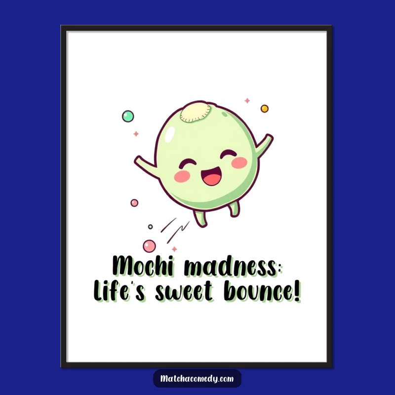 Free Printable Wall Art: Bouncing Mochi Funny Downloadable Home Decor