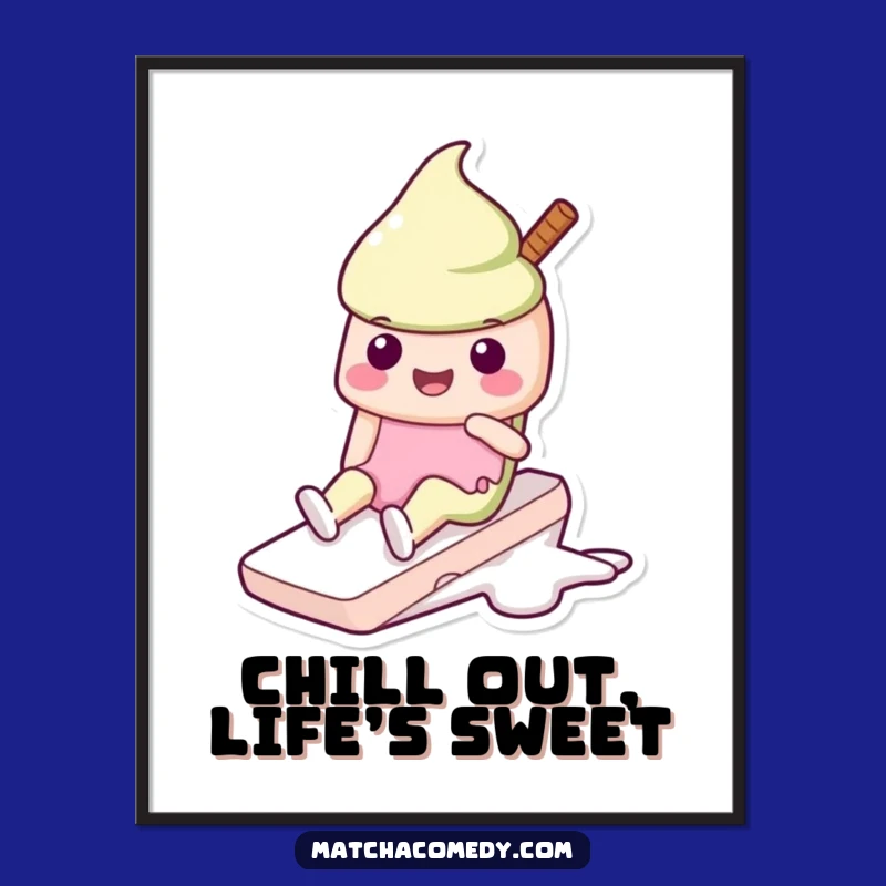 Funny Free Printable Wall Art: Ice Cream Slide Downloadable Decor