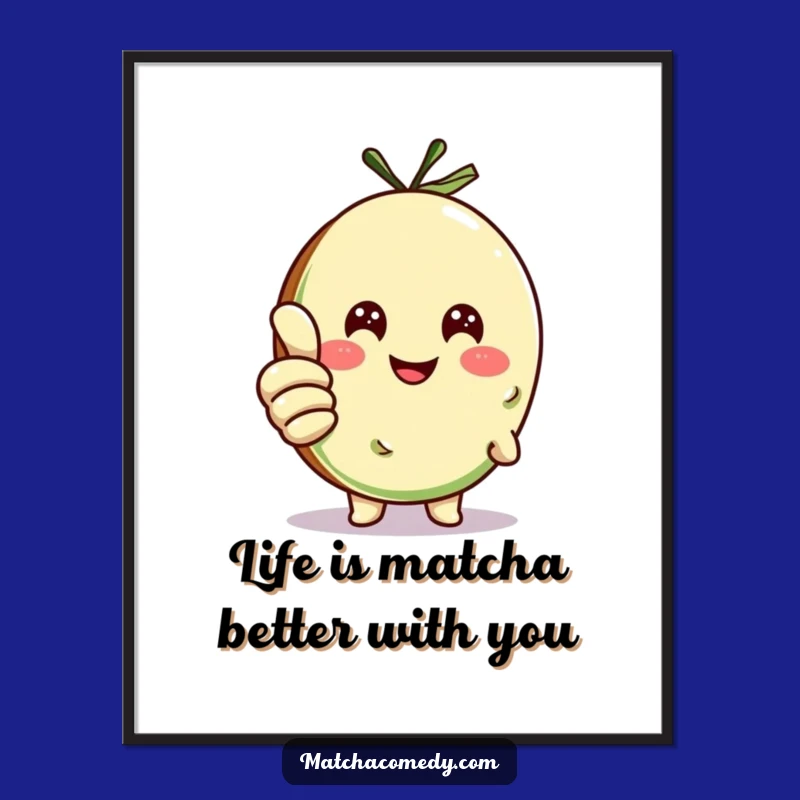 Funny Free Printable Wall Art: Matcha Cookie Thumbs Up, Quirky Downloadable Decor Gift