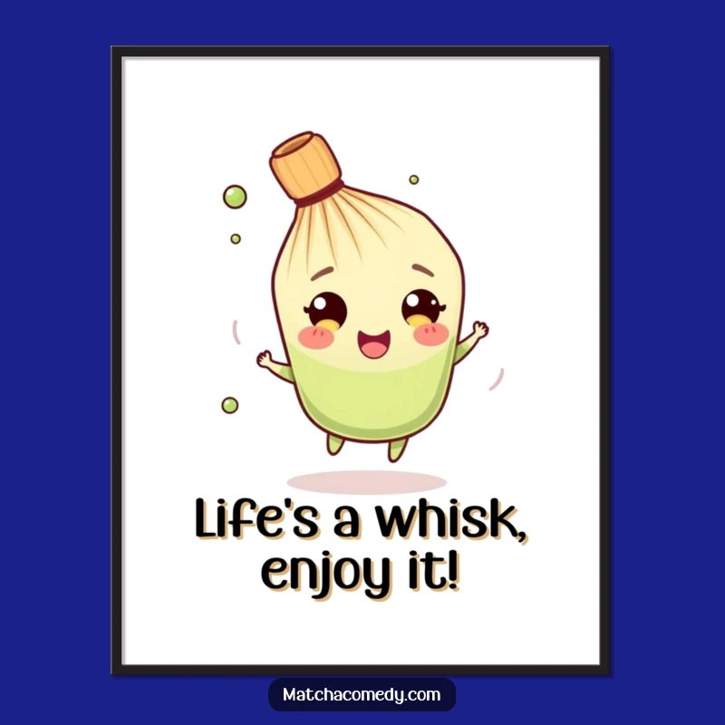 Free Printable Matcha Whisk Art: Funny Whisk Spinning Downloadable Decor