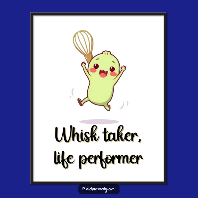 Free Printable Wall Art: Matcha Whisk Acrobat Funny Downloadable Art