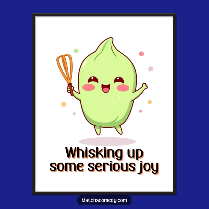 Funny Free Printable Wall Art: Dancing Matcha Whisk Bliss, Humorous Downloadable Decor