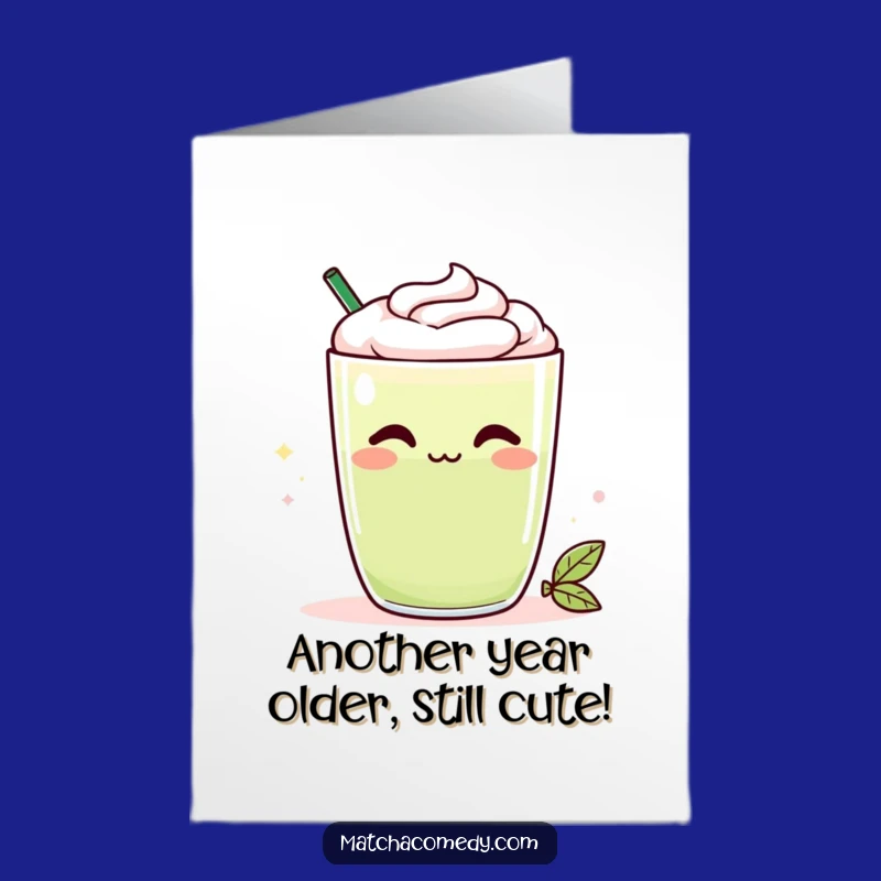 Free Printable Funny Birthday Card: Cheeky Matcha Latte DIY Digital Download Gift