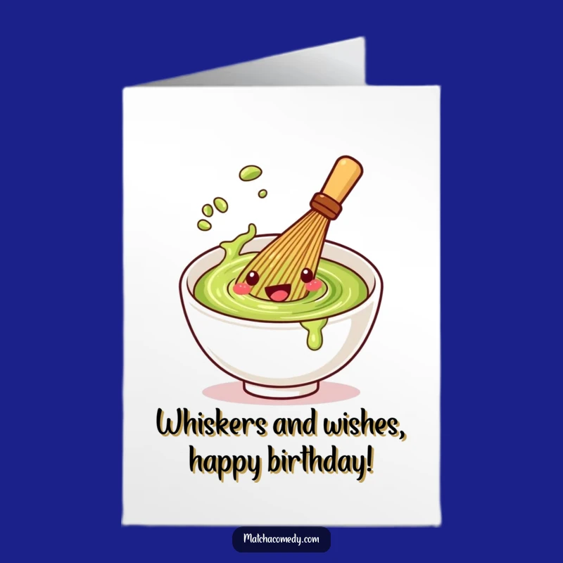 Free Printable Birthday Card: Whisk Spin Funny Downloadable Gift for Tea Enthusiasts