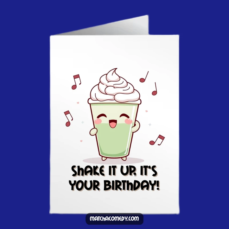 Free Printable Dancing Cup Birthday Card: Funny Matcha DIY Downloadable Gift