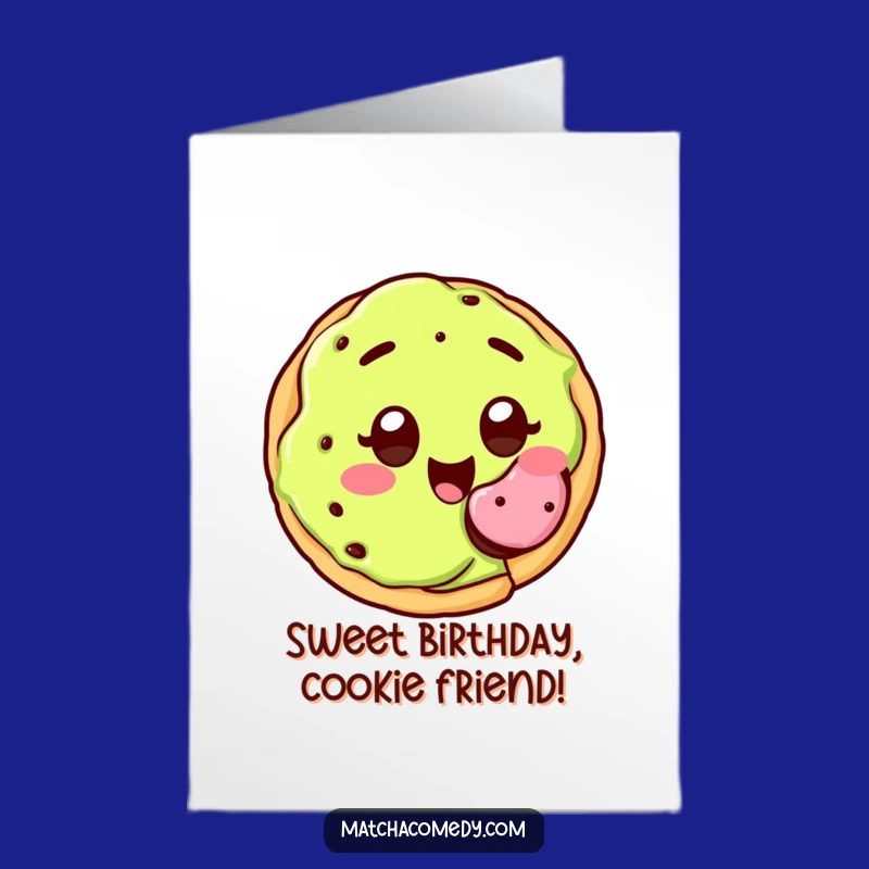 Free Printable Birthday Card: Happy Matcha Cookie Treat, Joyful Bite Design Gift