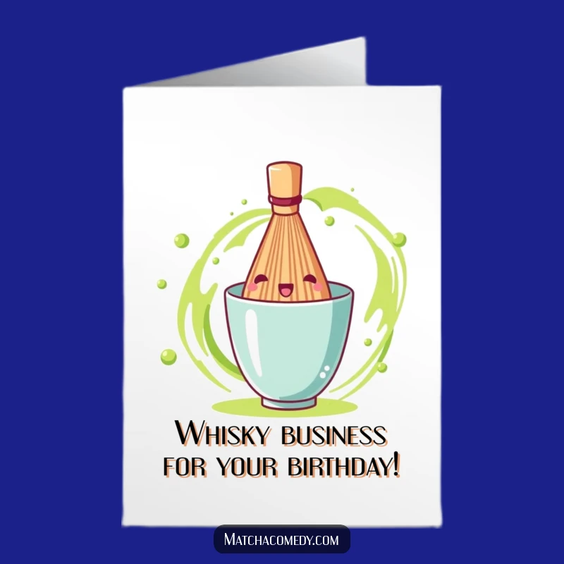 Free Printable Whisk Birthday Card: Funny Matcha Whisk DIY Downloadable Gift