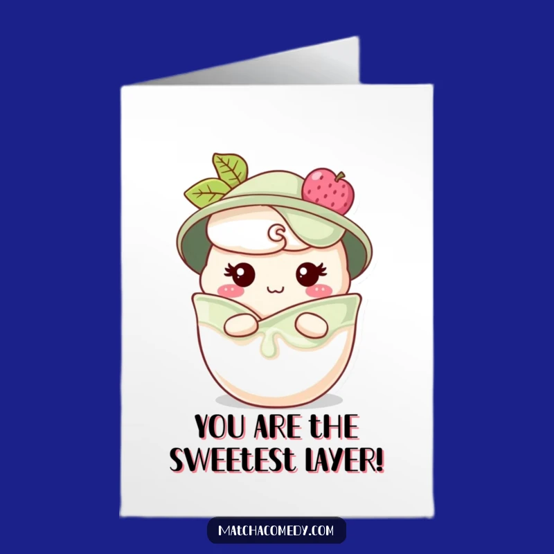 Free Printable Birthday Card: Matcha Parfait Grin Funny DIY Gift