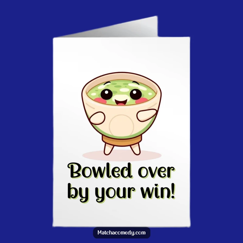 Free Printable Dancing Bowl Congrats Card: Funny Matcha DIY Downloadable