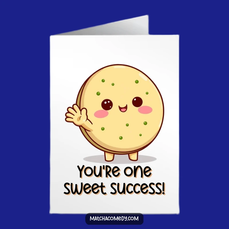 Free Printable Kawaii Matcha Cookie Congratulations Card - Happy Character Downloadable Gift