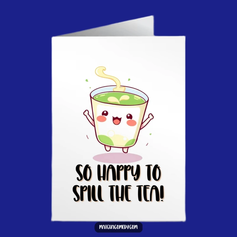 Free Printable Kawaii Matcha Cup Congrats Card - Funny Bouncy Downloadable