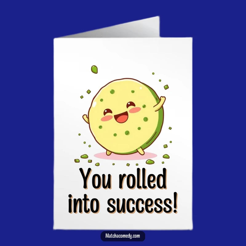Free Printable Matcha Cookie Congrats Card: Cartwheeling Achievement Gift