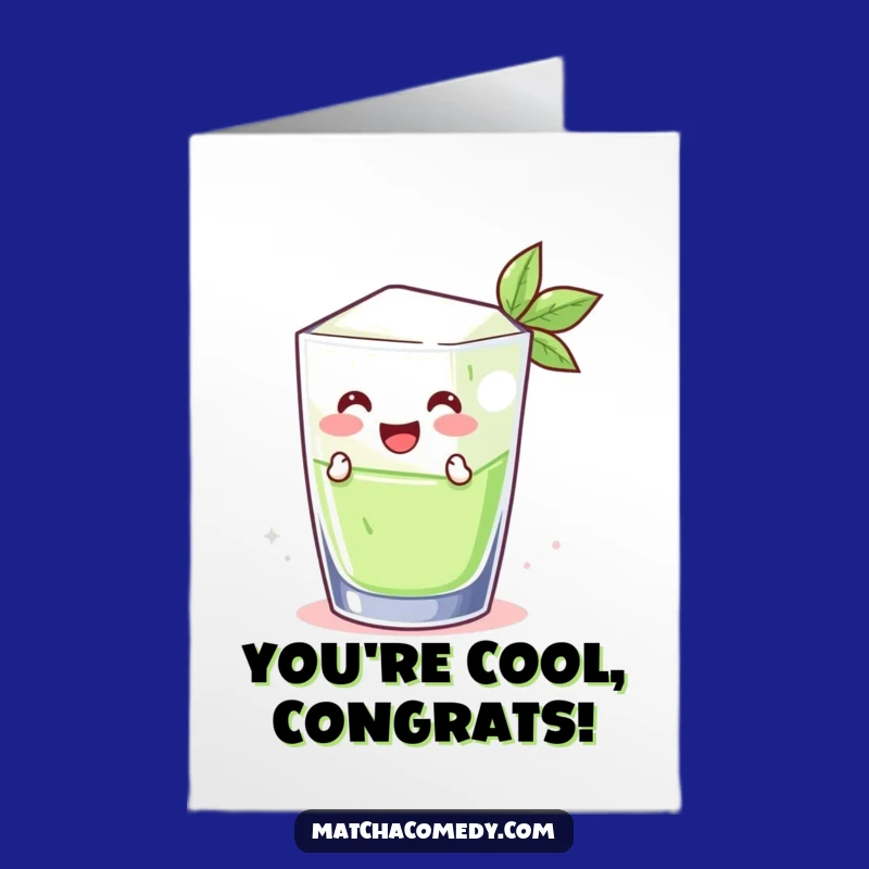 Funny Free Printable Congrats Card: Jumping Matcha Ice Cube - Print at Home!