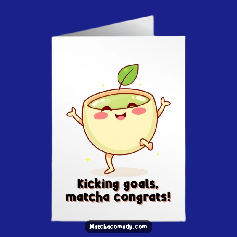 Free Printable Congrats Card: Matcha Bowl Kick Funny Downloadable Gift