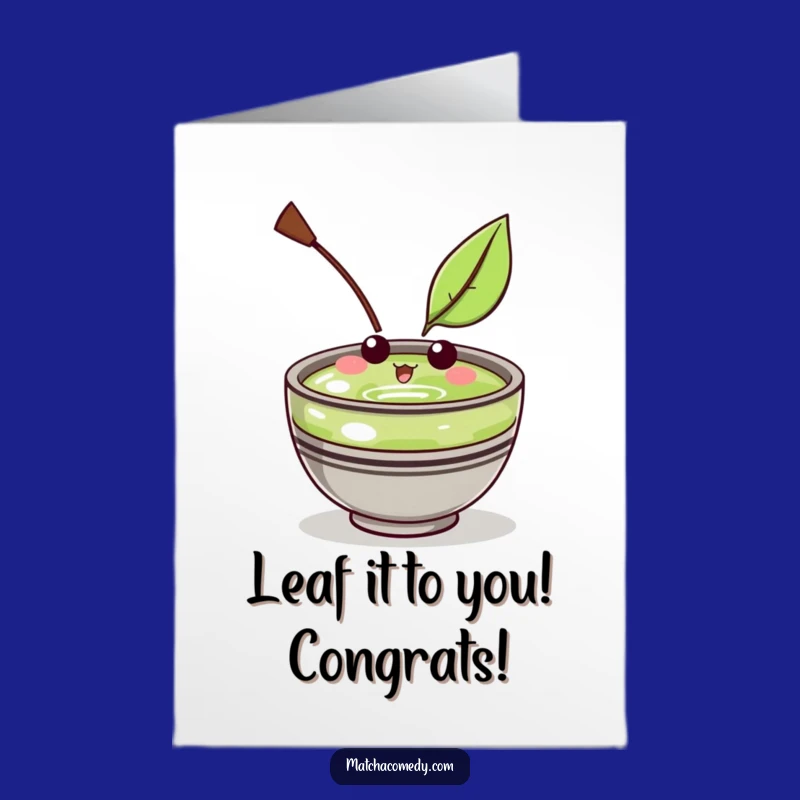 Free Printable Matcha Bowl Congrats Card - Whimsical Downloadable Greeting