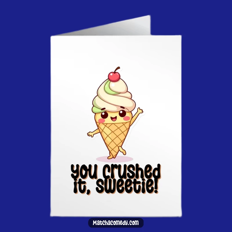 Free Printable Congrats: Happy Matcha Ice Cream Dance Downloadable Card