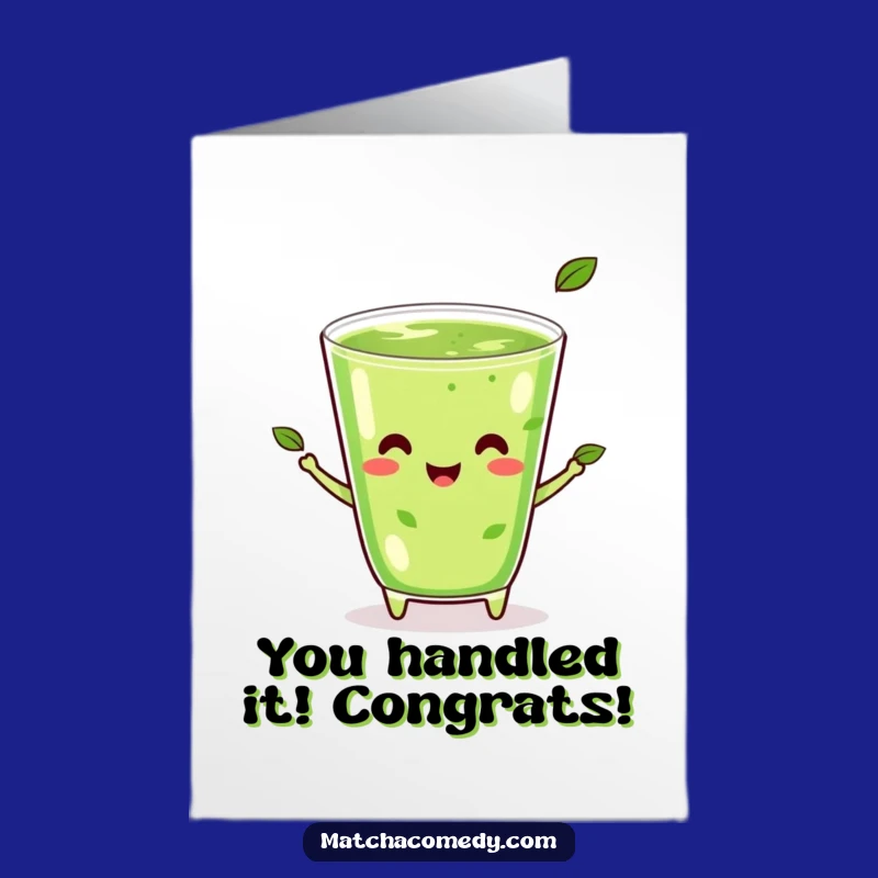 Free Printable Congrats Card: Juggling Matcha - Funny Kawaii Download