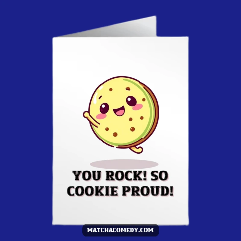 Free Printable Congrats Card: Cartwheeling Kawaii Matcha Cookie, Fun DIY!