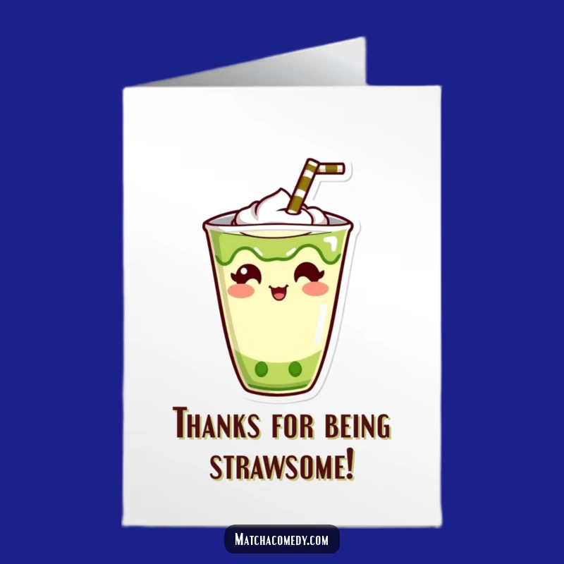 Free Printable Matcha Drink Thank You Card - Witty Downloadable Greeting