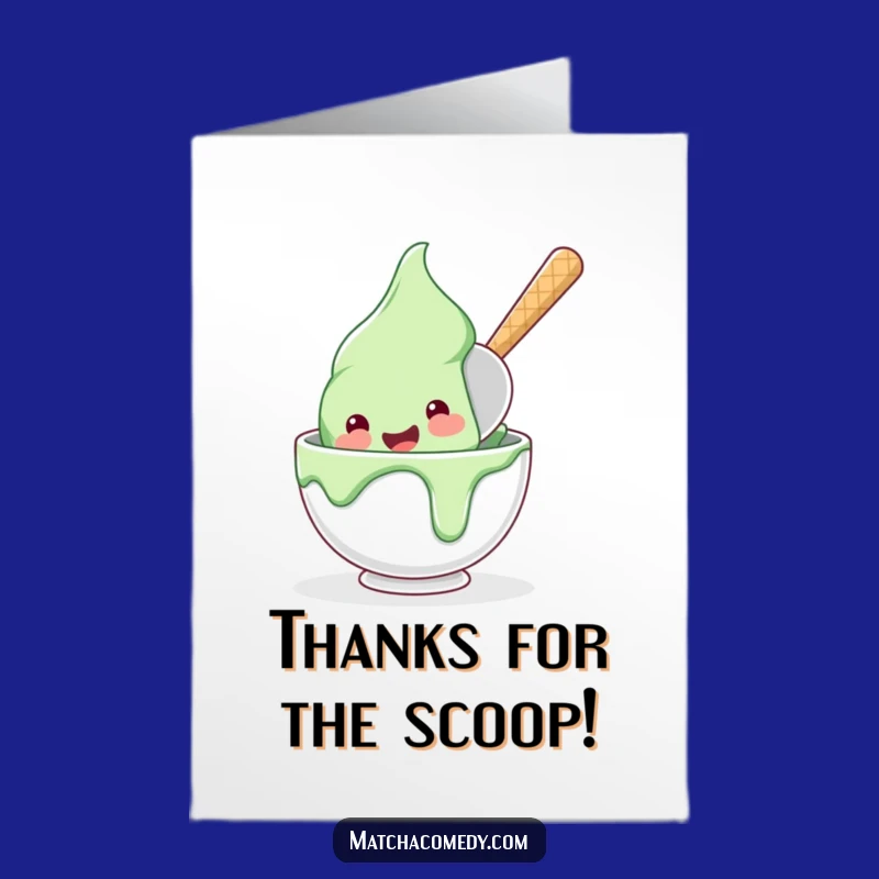 Free Printable Matcha Ice Cream Thank You Card: Diving Gratitude Gift
