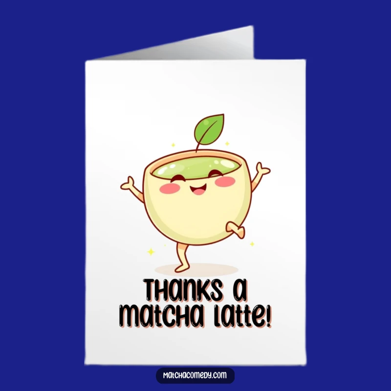Free Printable Thank You Card: Matcha Bowl Kick Funny Downloadable Gift