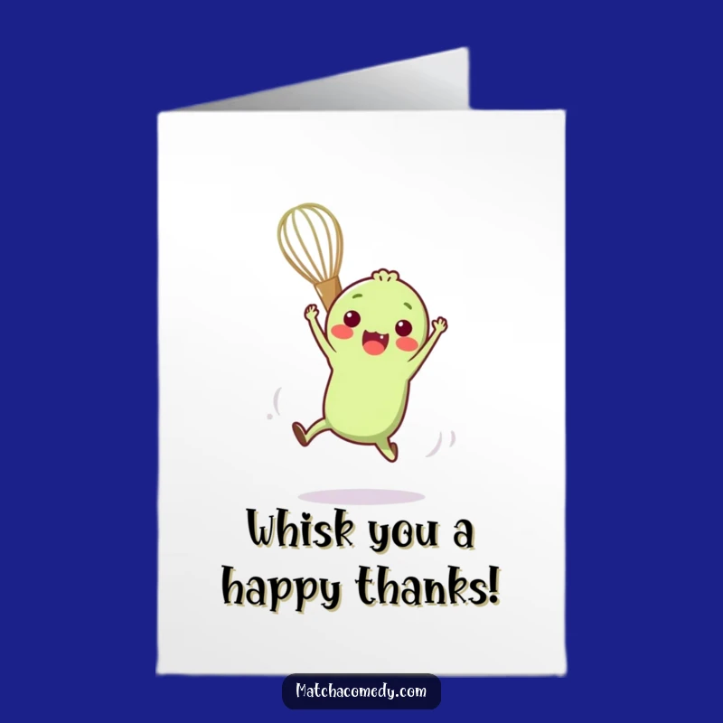Free Printable Thank You Card: Matcha Whisk Acrobat Funny Downloadable Gift