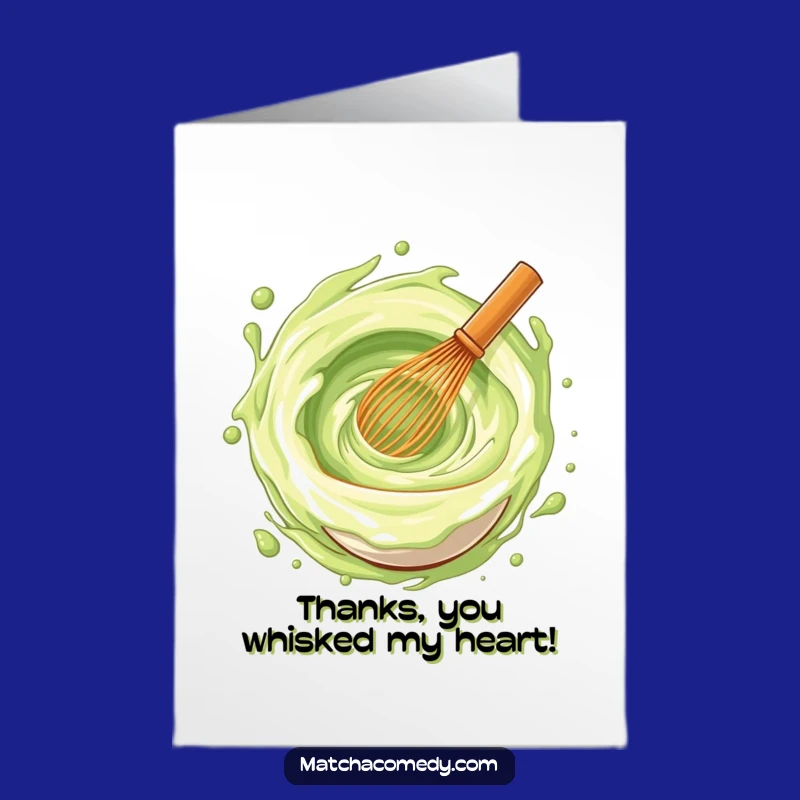 Free Printable Thank You Card: Matcha Whisk Joy Vortex, Expressive Downloadable Gift