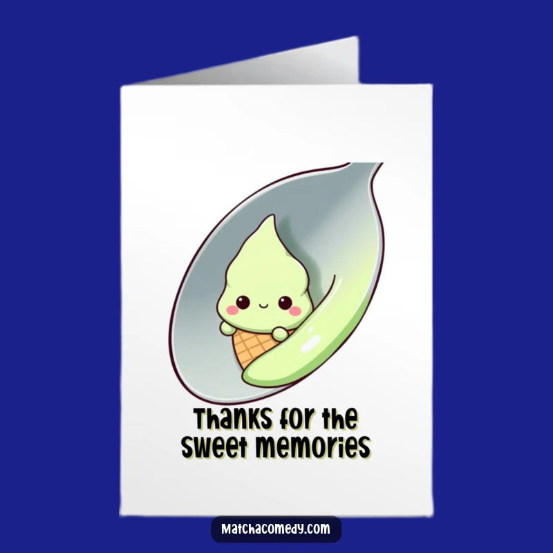 Free Printable Thank You Card: Shy Matcha Cone - Appreciate with Humor