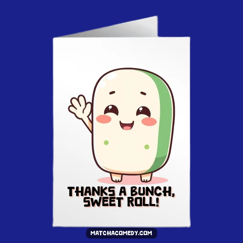 Free Printable Thank You Card: Silly Matcha Roll Wave, Heartfelt Downloadable Gift