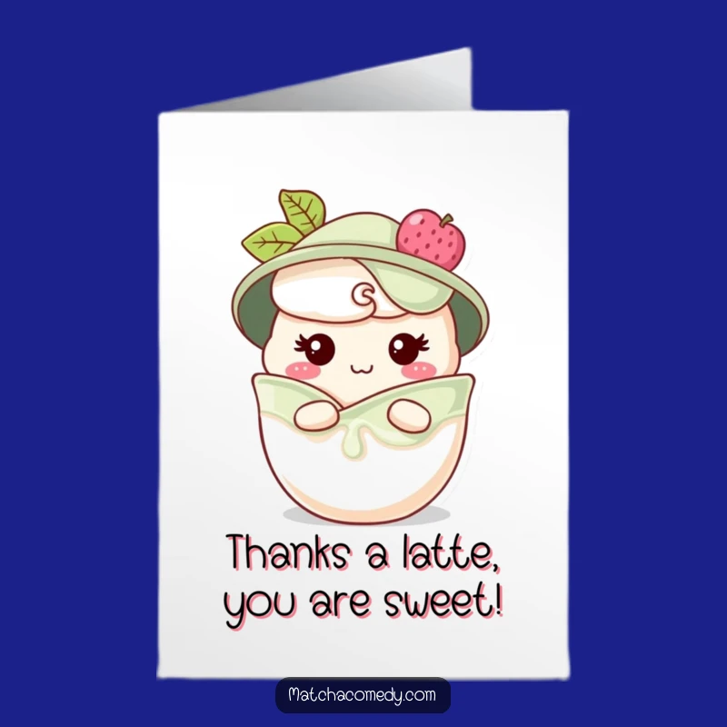 Free Printable Thank You Card: Matcha Parfait Grin Funny DIY Gift