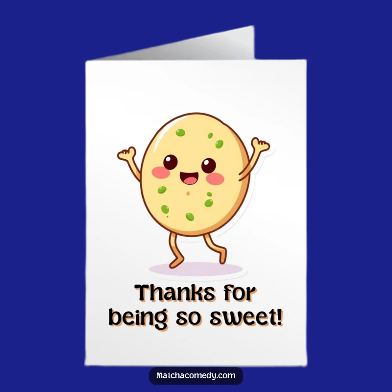 Free Printable Thank You Card: Silly Dancing Matcha Cookie - DIY Greeting!