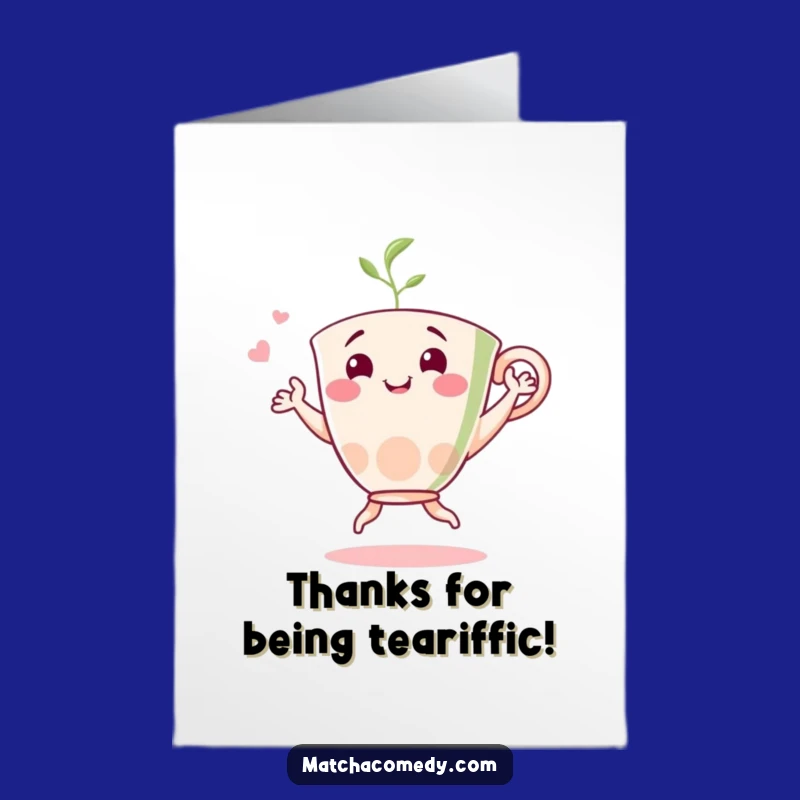 Free Printable Matcha Thank You Card: Dancing Cup Digital Gift, Hilarious DIY Download!