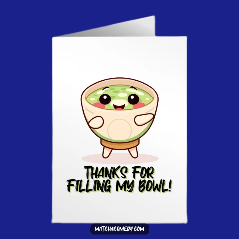 Free Printable Jigging Bowl Thank You Card: Funny Matcha DIY Gift