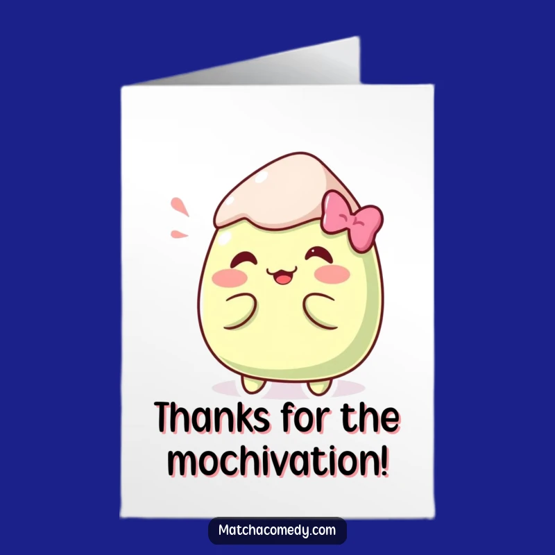 Free Printable Thank You Card: Amusing Kawaii Matcha Mochi Pose